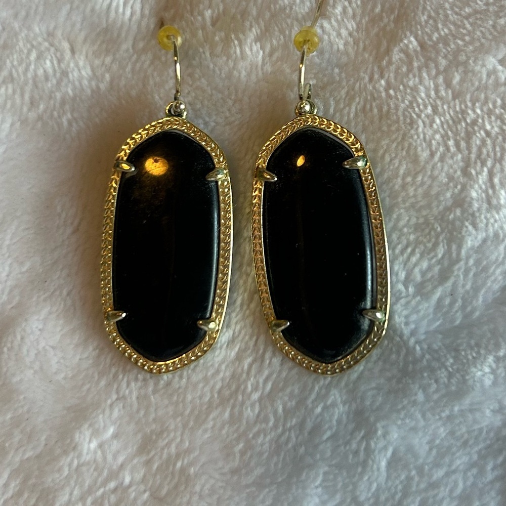 Kendra Scott Black and Gold Earrings